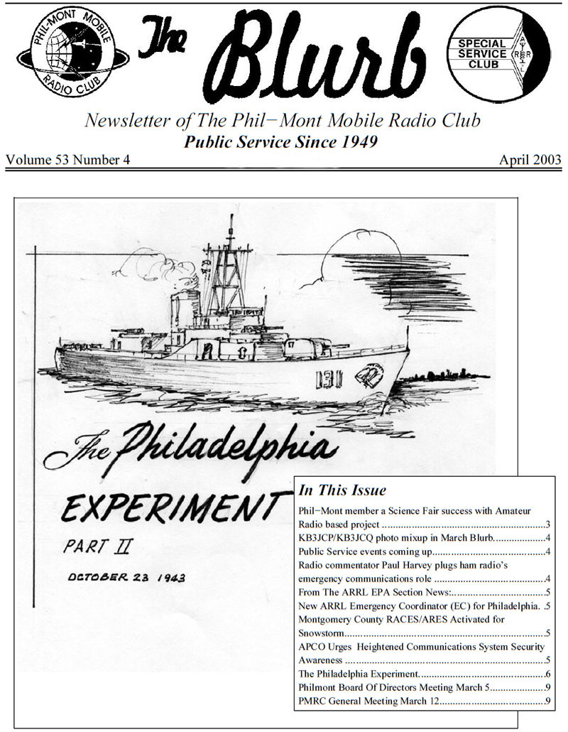 The Blurb (Volume 53 Number 4, Apr 2003) The Blurb (Volume 53 Number 4, Apr 2003)